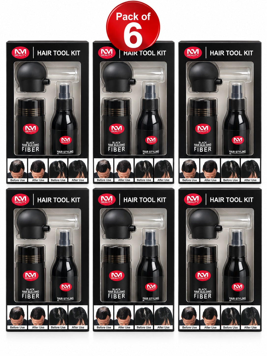 NM Beauty 3-in-1 Hair Building Fibre Kit with Applicator & Styling Spray
