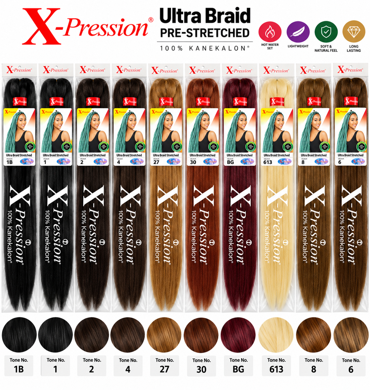 Xpression Ultra Braid Pre Streshed No 1B