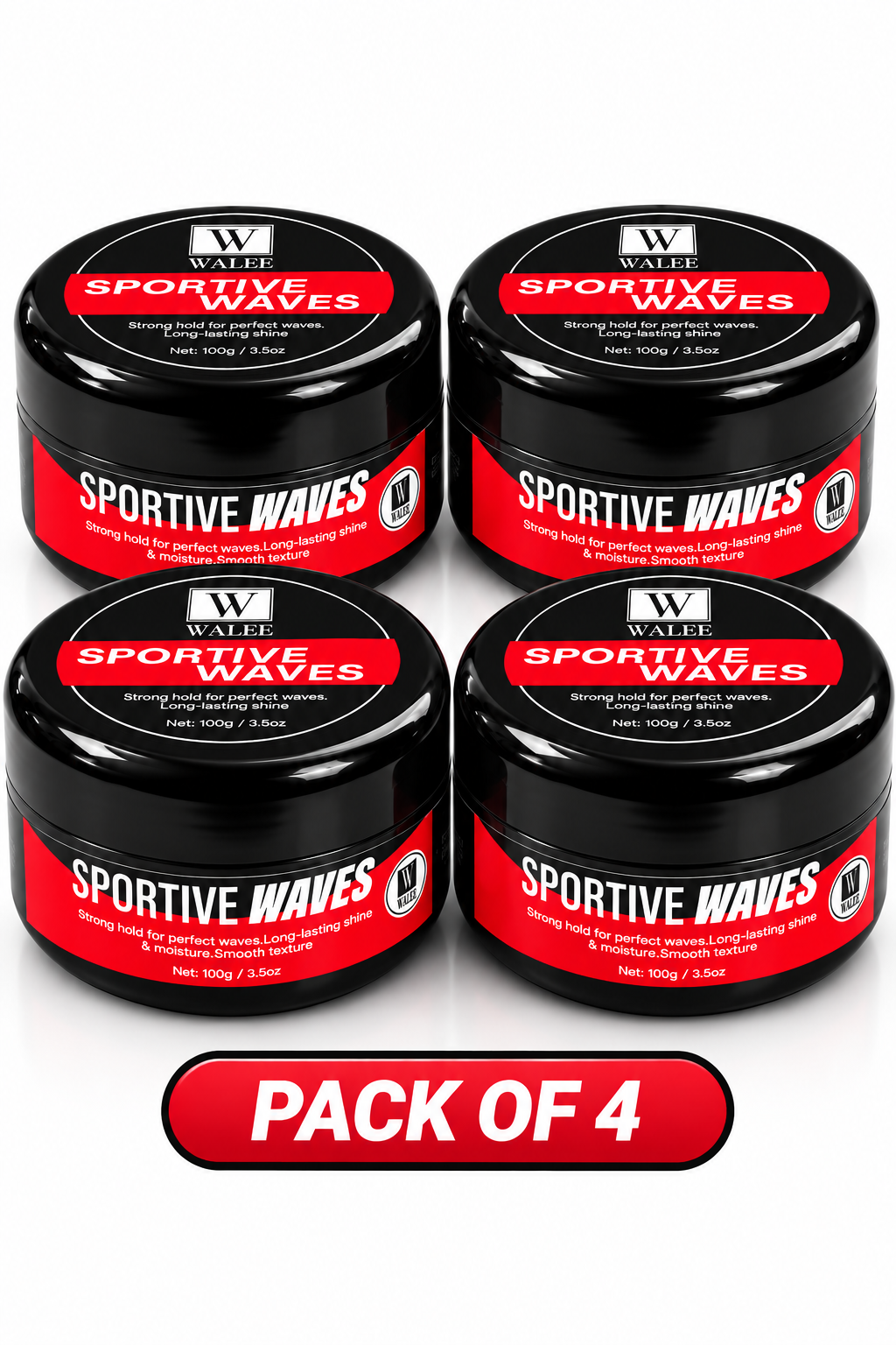 Walee Sportive Waves 100g – Strong Hold Hair Styling Wax for Defined Waves, Shine &; Smooth Texture