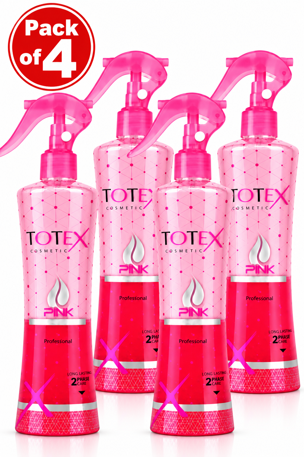 Totex Cosmetic Pink Professional 2 Phase Hair Care Spray