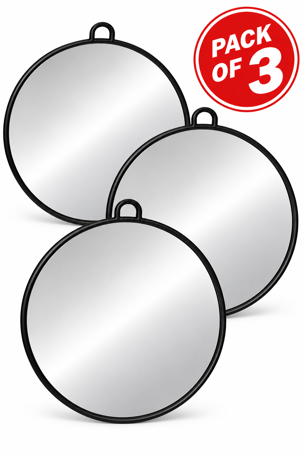 Professional Round Barber & Salon Mirror with Hanging Loop