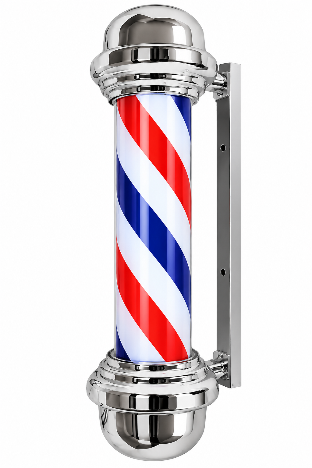 Professional Illuminated Barber Pole – Red, White &; Blue Barber Shop Sign