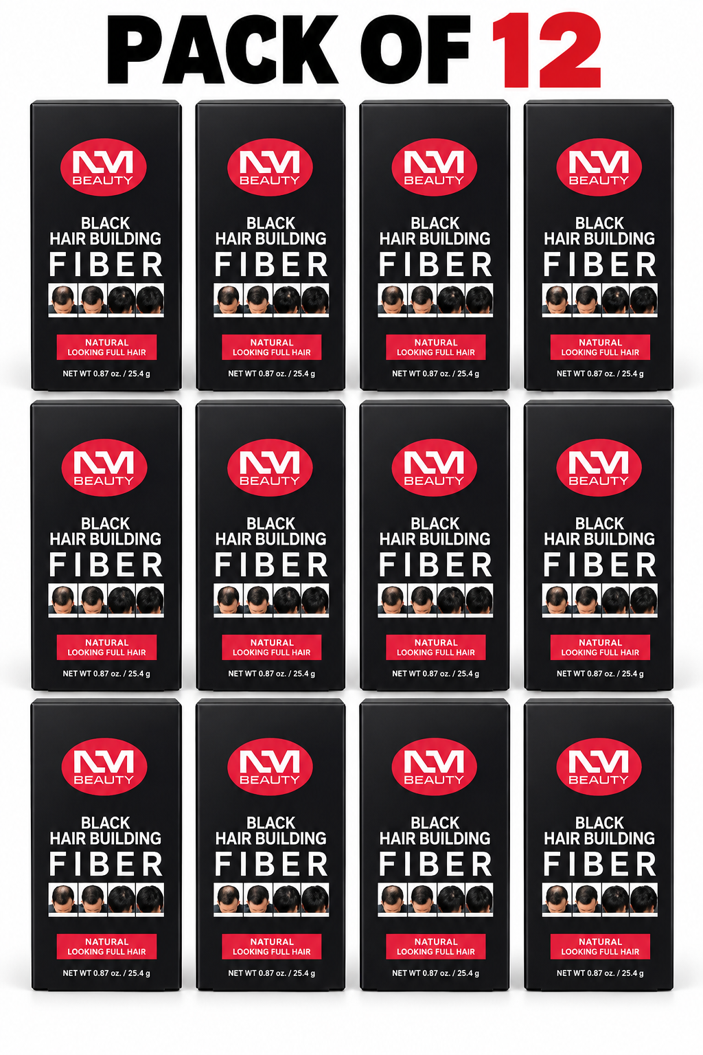 NM Beauty Black Hair Building Fiber, 25.4 g | Hair Thickening Fibres