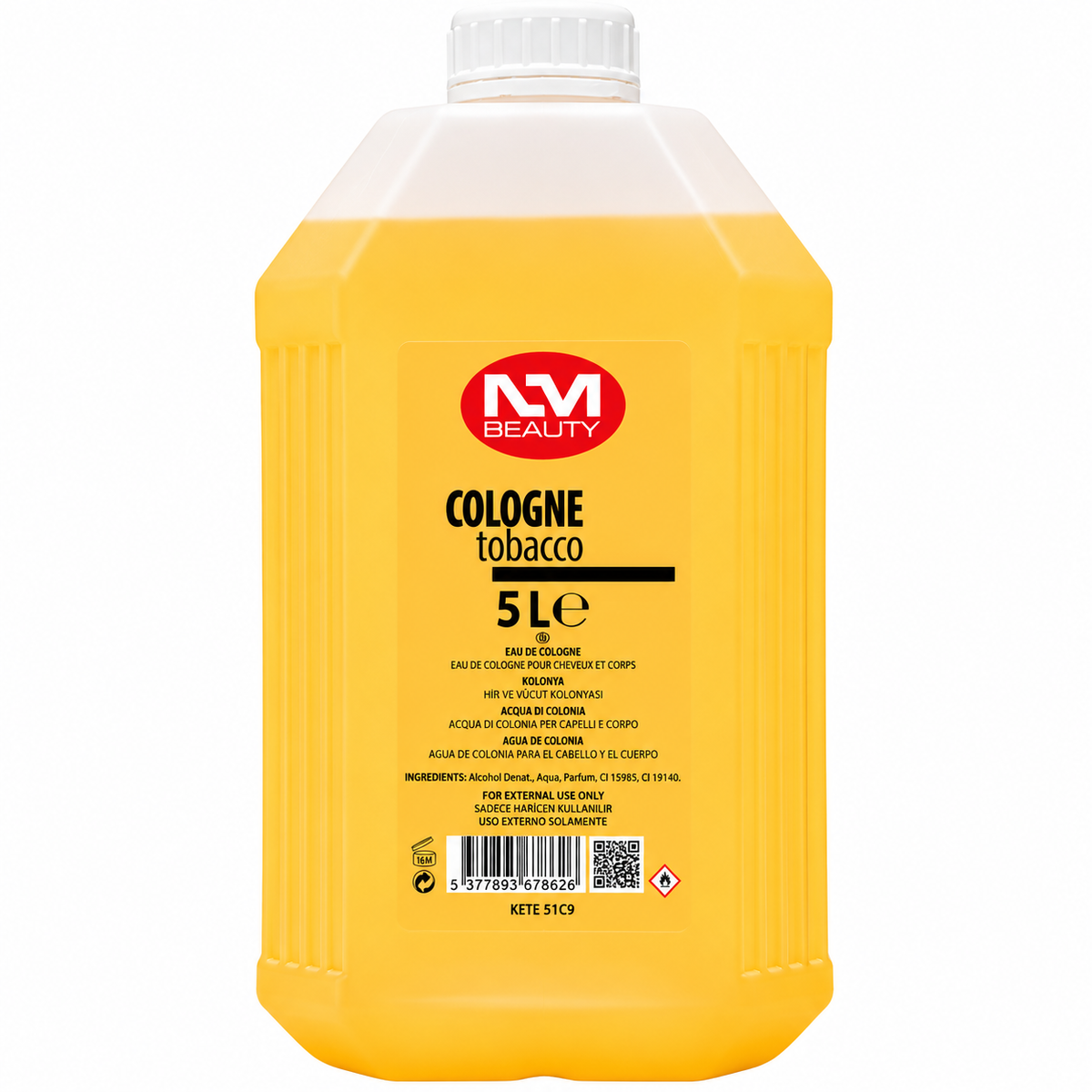 NM Beauty Tobacco Cologne 5L – Professional Barber Aftershave Hair & Body Fragrance
