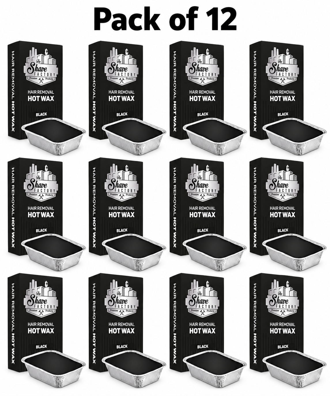 The Shave Factory Black Hot Wax – Hair Removal Wax Tray- Black