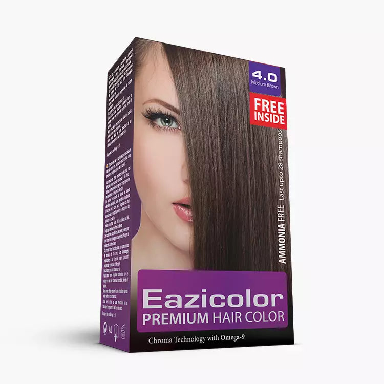 Eazicolor Premium Hair Color Kits, Premium Hair colour Chroma Technology With Omega-9, Hair color+Activator+shampoo+Deep Repair mask for Women by Walee