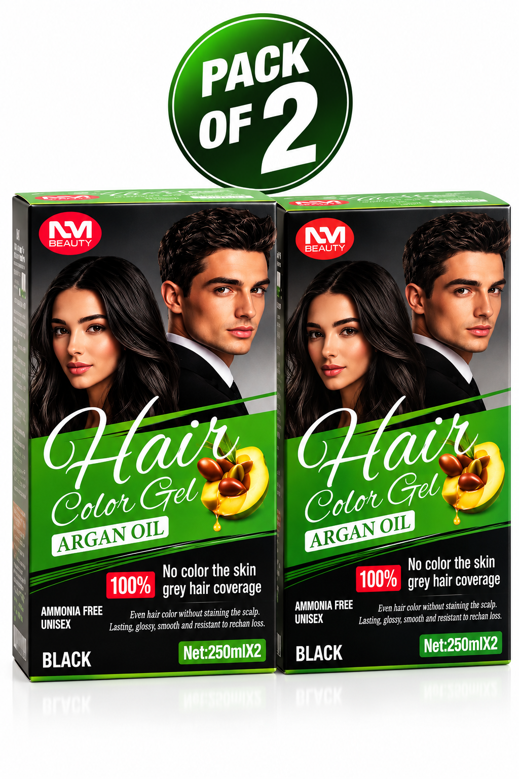NM Beauty Hair Color Gel with Argan Oil – Black
