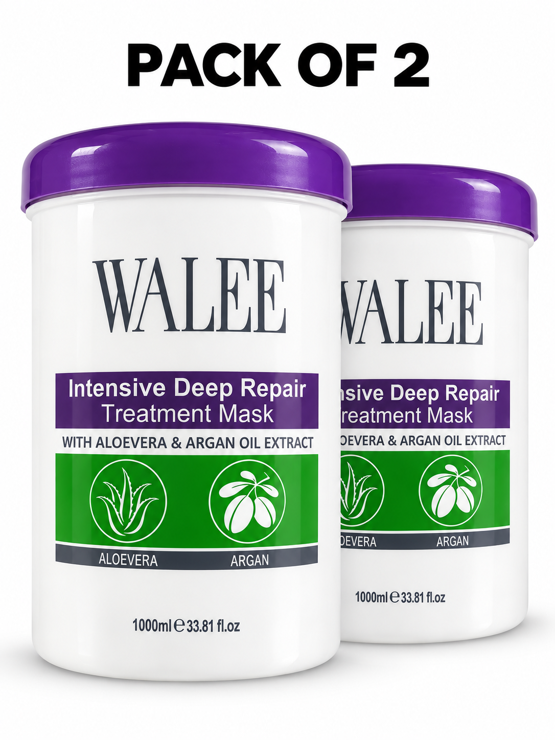Walee Intensive Deep Repair Hair Treatment Mask with Aloe Vera &amp; Argan Oil – 1 Litre