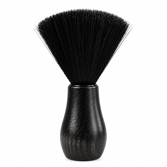 Professional Barber Neck Duster Brush – Soft Bristle Hair Cleaning Brush with Ergonomic Black Handl