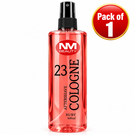 NM Beauty Ruby Aftershave Cologne No. 23 – 400ml | Barber Fragrance Spray