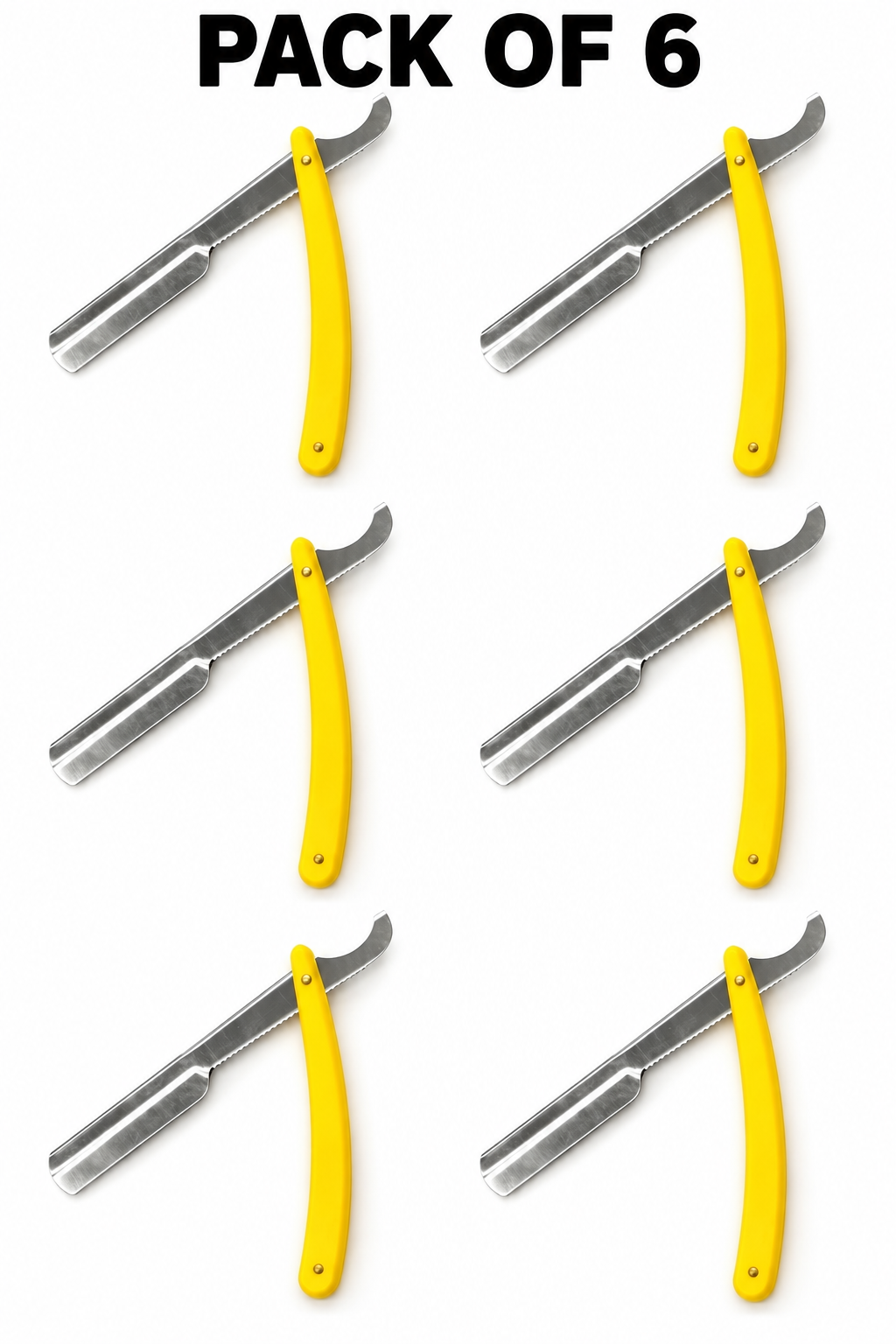 Professional Turkish Barber Razor – Folding Shavette with Replaceable Blade Holder- Yellow