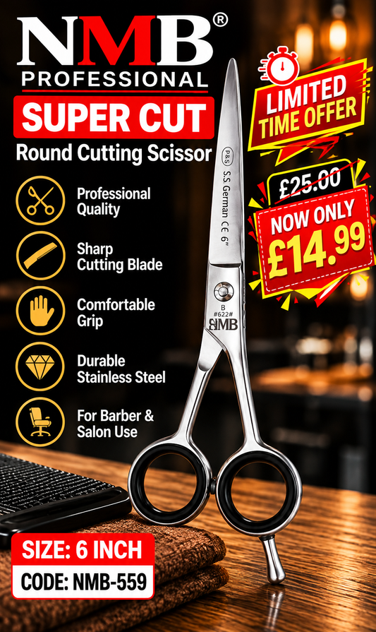 NMB Professional Super Cut Round Cutting Scissor 6" – NMB-559