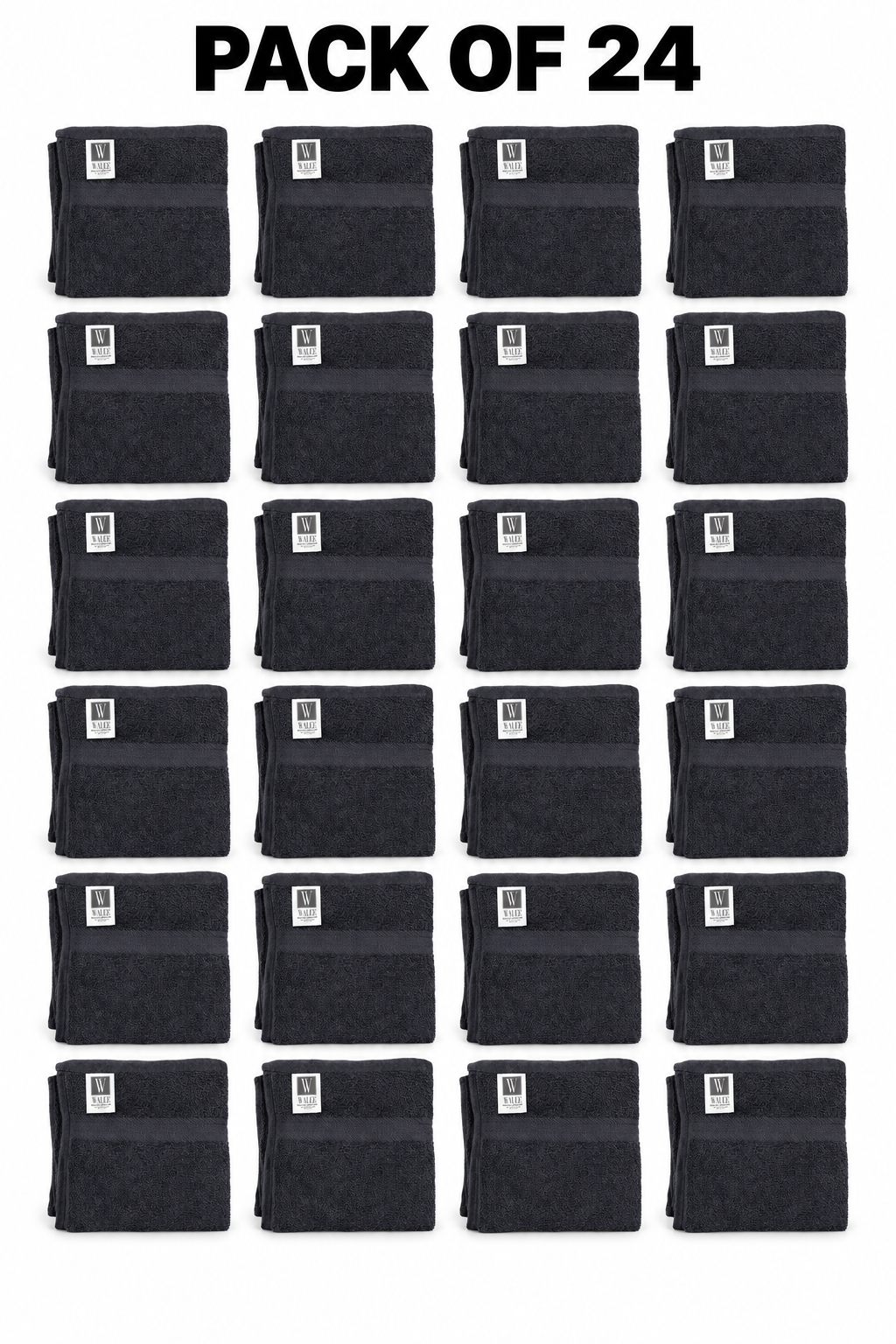 Walee Professional Salon &amp; Barber Towels – Soft, Absorbent and Reusable (Black)