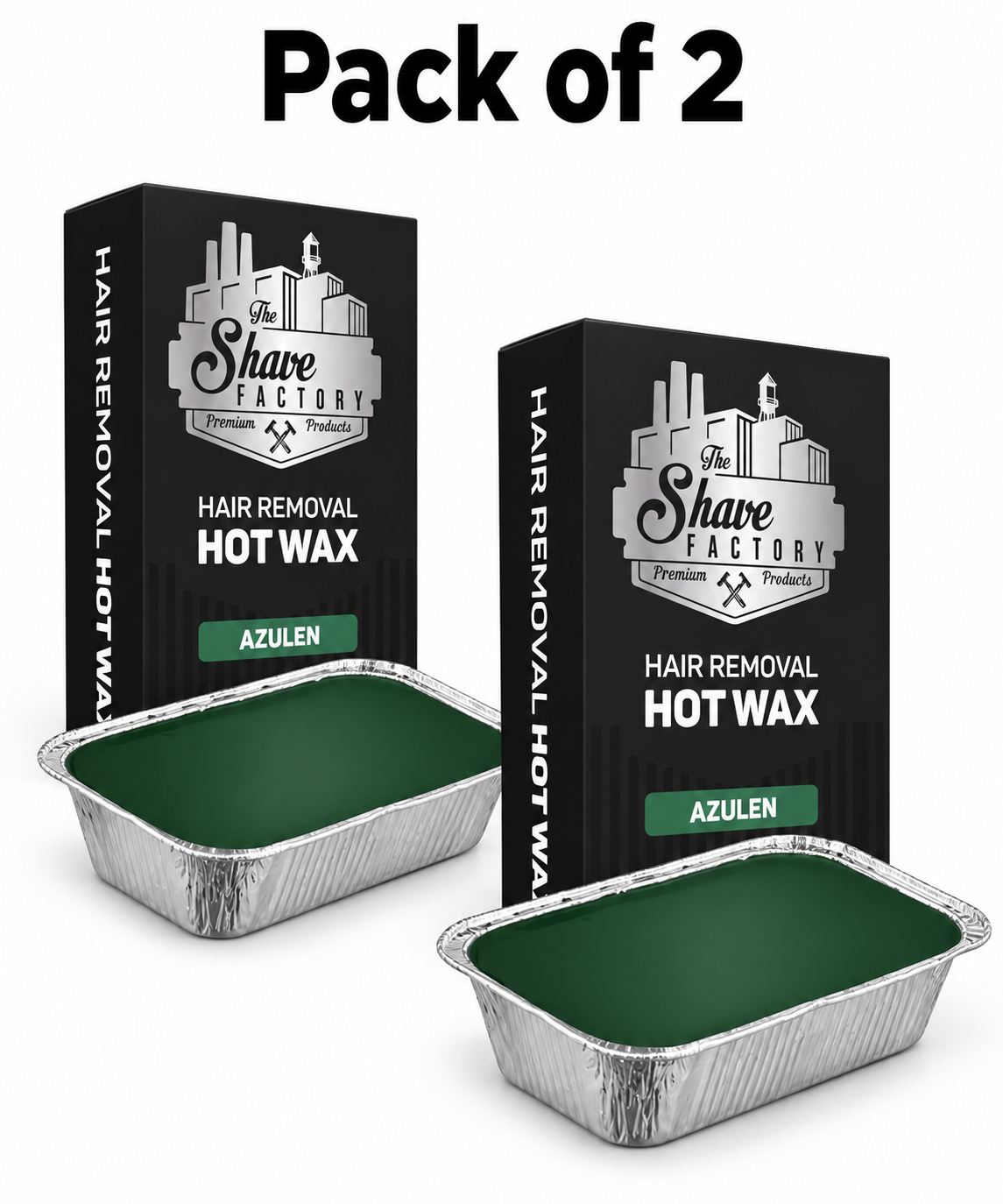 The Shave Factory Black Hot Wax – Hair Removal Wax Tray- Azulen