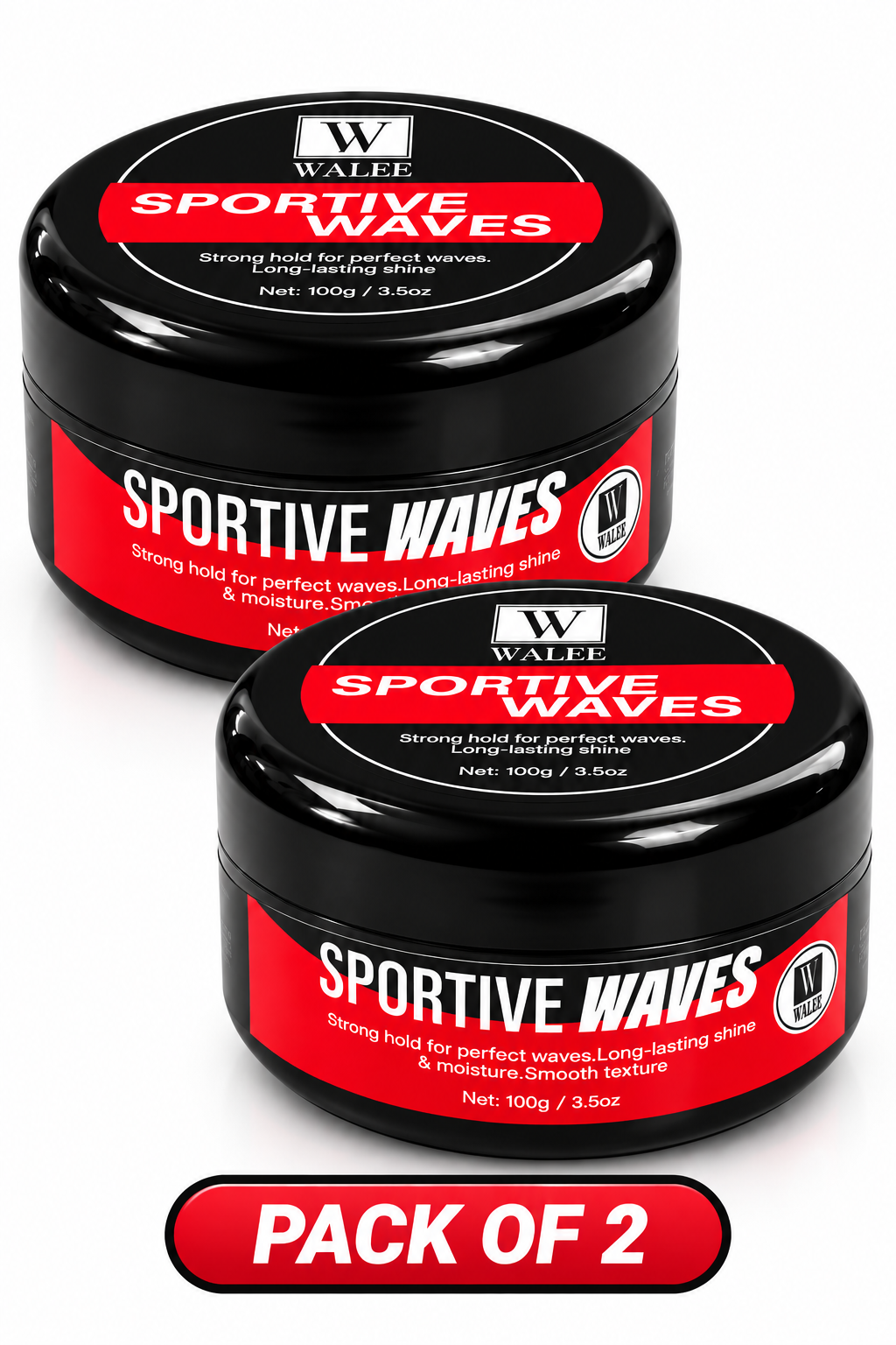 Walee Sportive Waves 100g – Strong Hold Hair Styling Wax for Defined Waves, Shine &; Smooth Texture