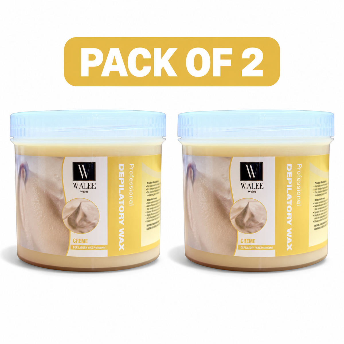 Walee Professional Creme Depilatory Wax – Salon Body Hair Removal Wax 500g