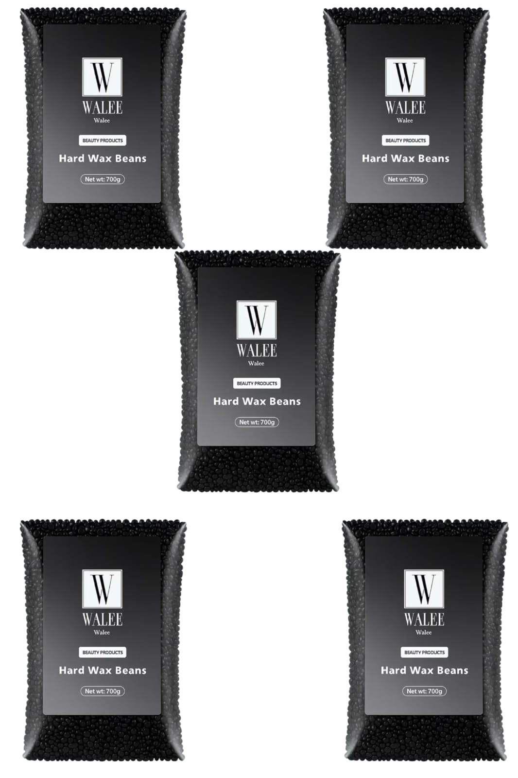 Walee Hard Wax Beans- Black, Tea Tree, Pink & Creme 700G