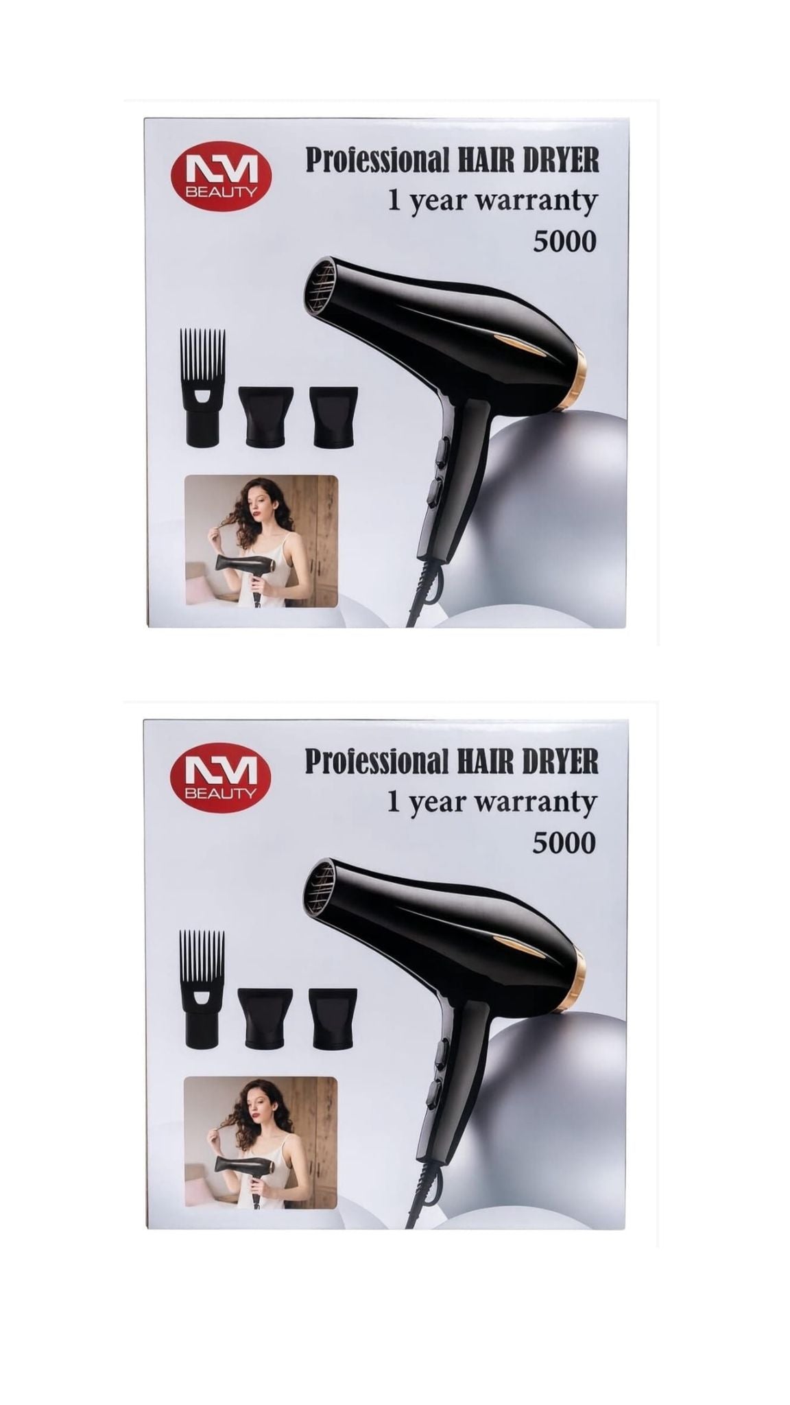 Hair Dryer 5000 Series, AC Motor Light Weight, by NM Beauty
