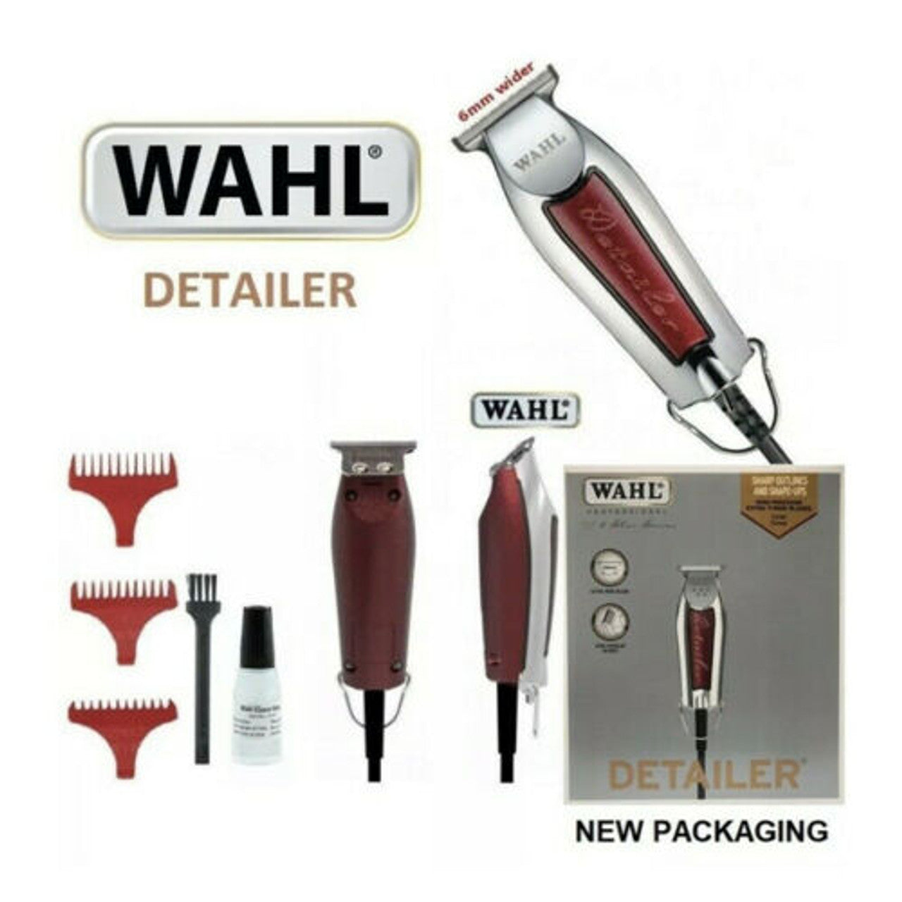 Wahl Professional Corded Detailer Hair Trimmer Grooming Set Extra Wide T-Blade- Next Day Delivery