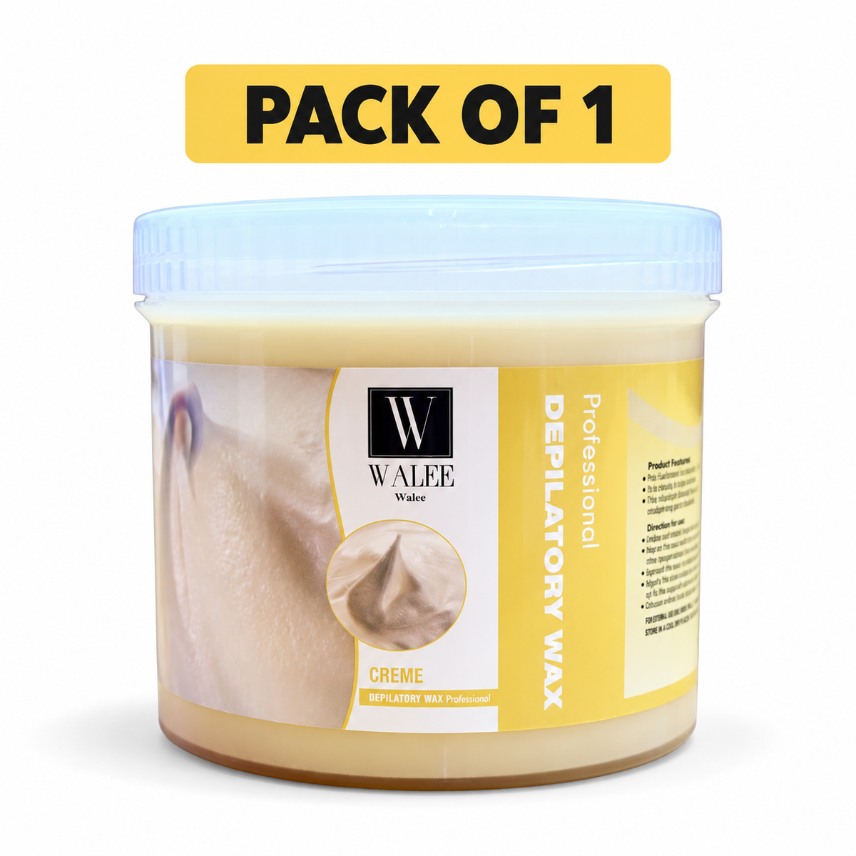 Walee Professional Creme Depilatory Wax – Salon Body Hair Removal Wax 500g