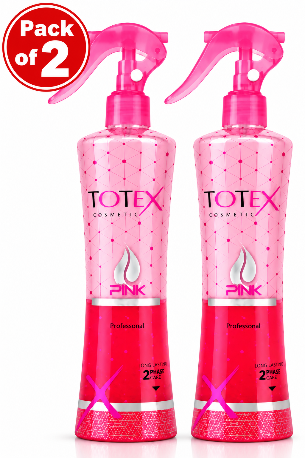 Totex Cosmetic Pink Professional 2 Phase Hair Care Spray