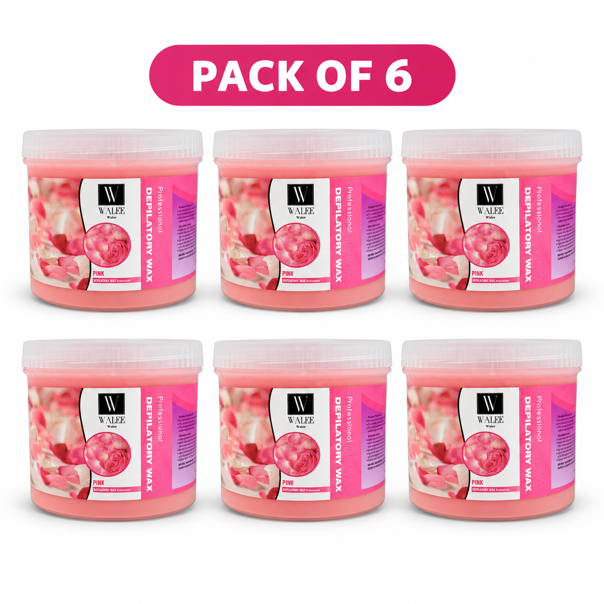 Walee Professional Pink Depilatory Wax – Salon Body Hair Removal Wax 500g