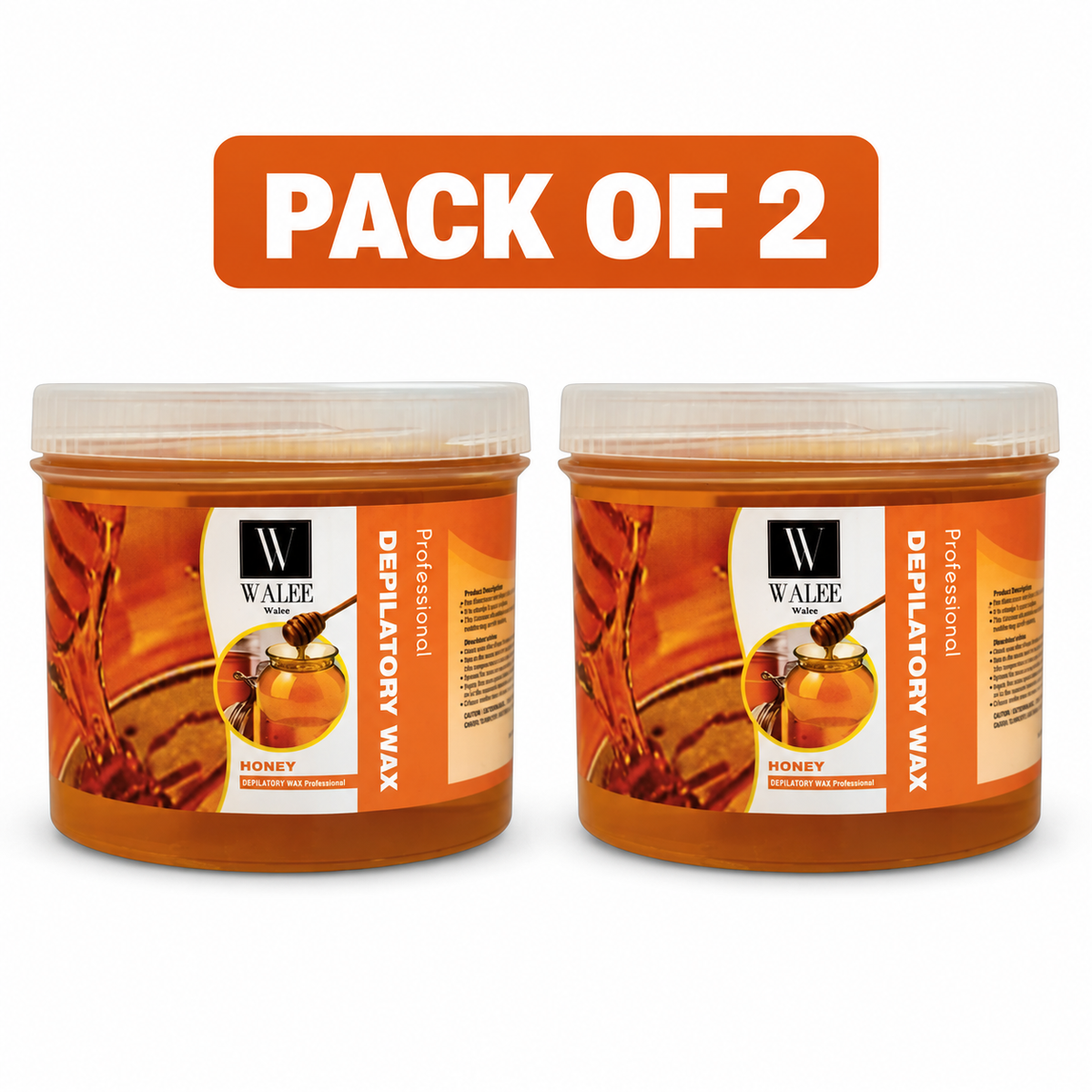 Walee Professional Honey Depilatory Wax – Salon Body Hair Removal Wax 500g