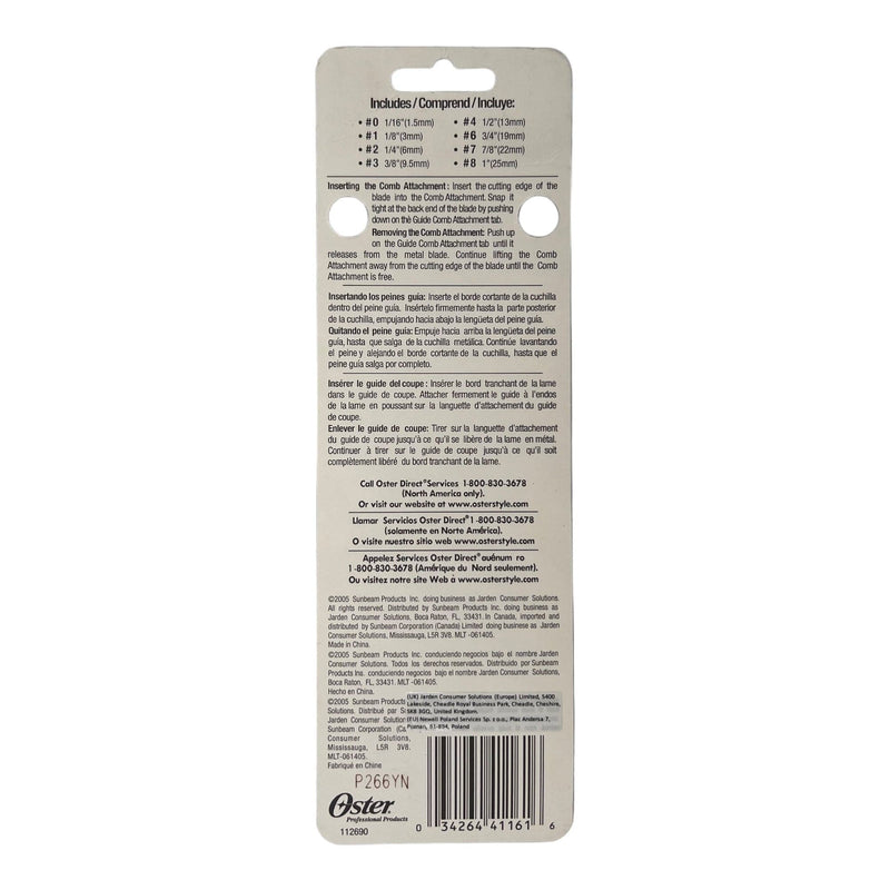 Oster • Oster Adjustable Blade Clipper Comb Guard Set 8Pcs