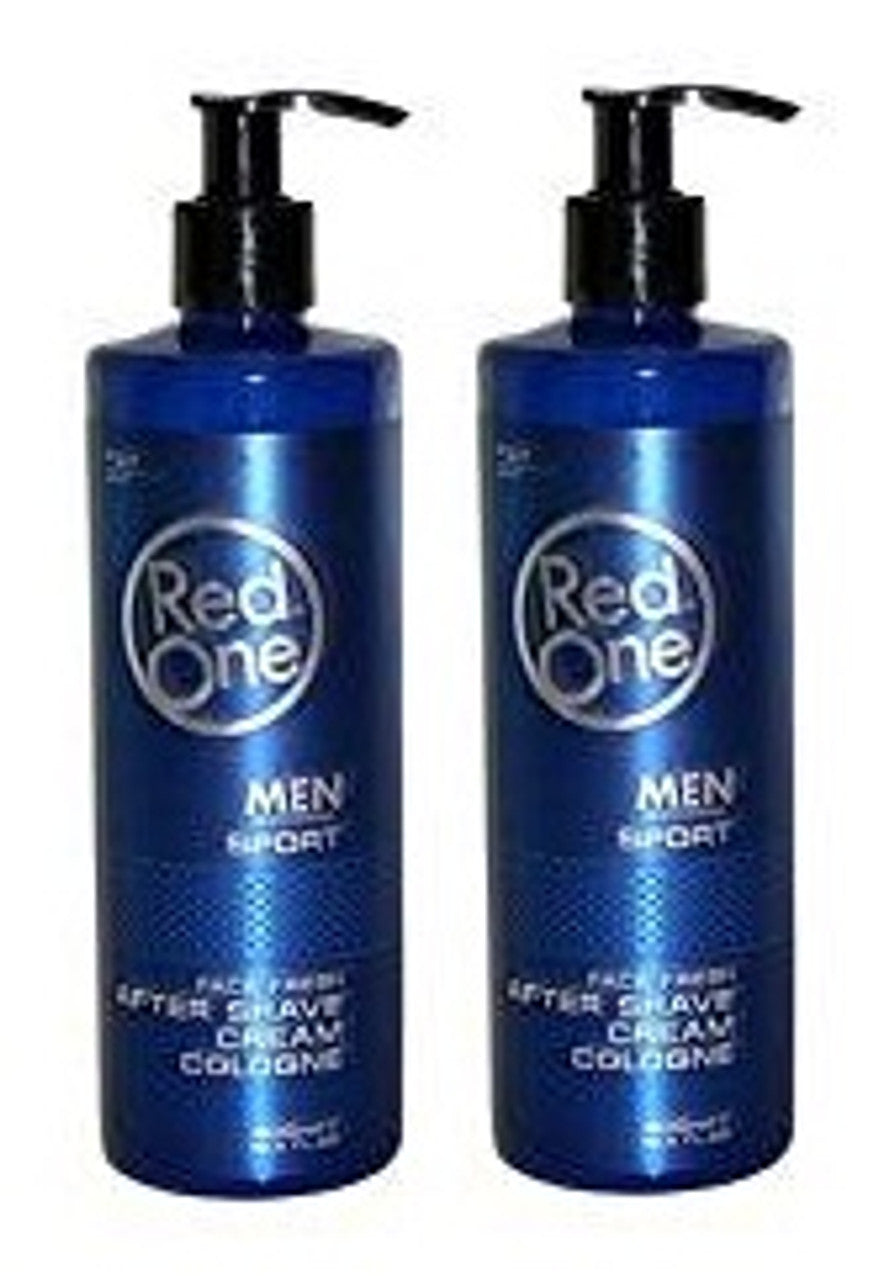 Red One Men Professional Sports Face Fresh After Shave Cream Cologne 400ml (pack of 2)