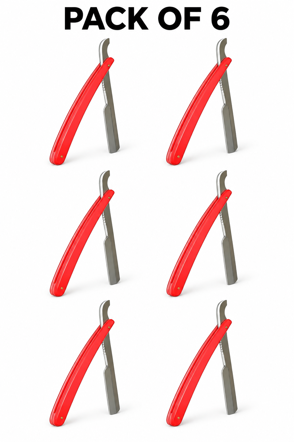 Professional Turkish Barber Razor – Folding Shavette with Replaceable Blade Holder- Red
