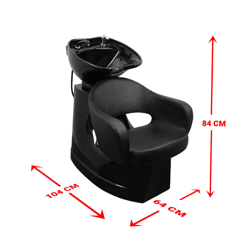 Backwash Chair - Rinse And Relax Basin Adjustable Chair Black