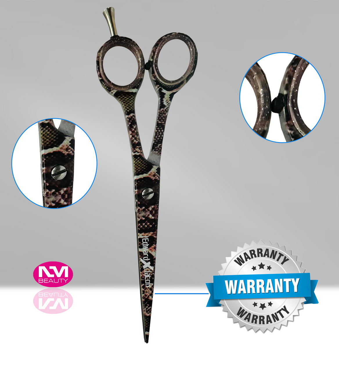 Paper Coating Flat Matti Barber Scissors 6'' BRS German with Comb- Next Day Delivery