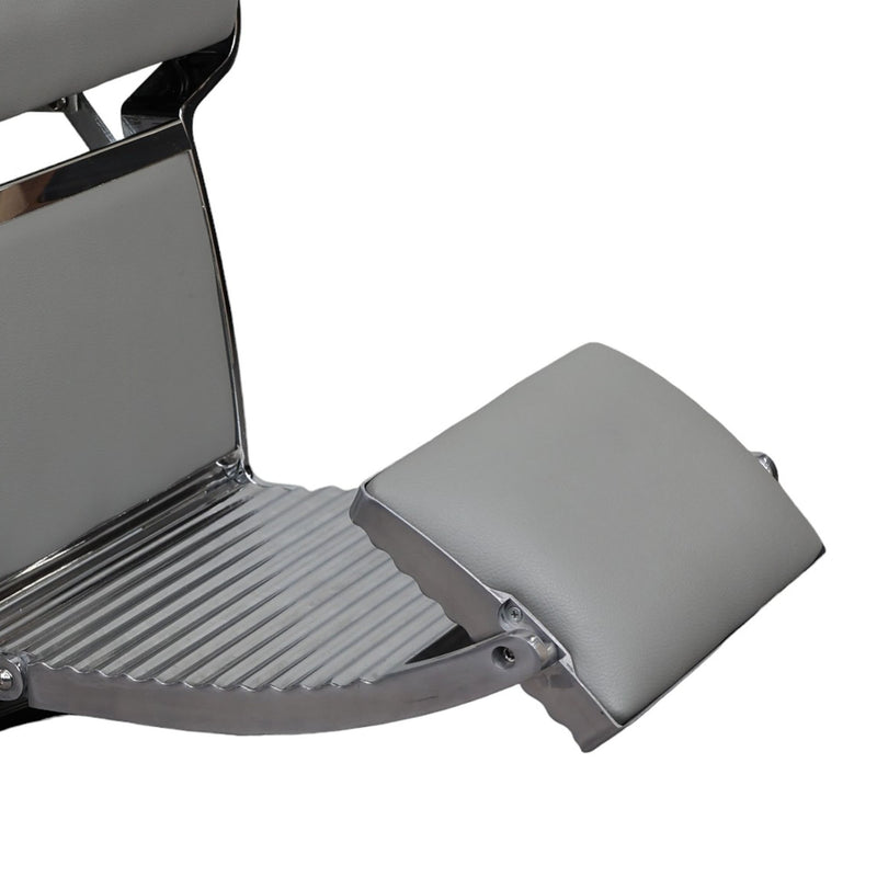 Barber Chair - Luxurious Belmont Grey & Crome Accents