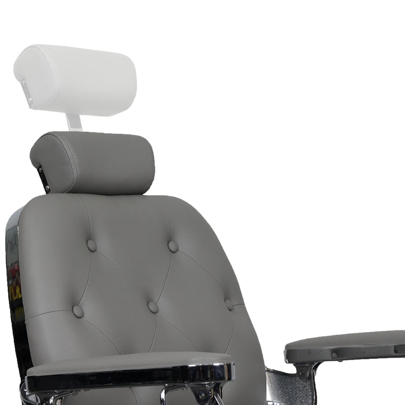 Barber Chair - Luxurious Belmont Grey & Crome Accents