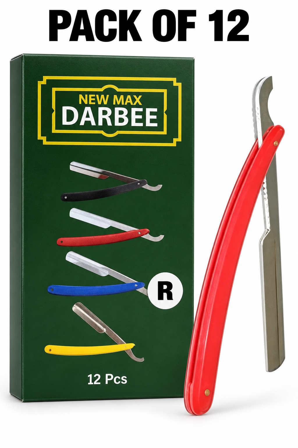 Professional Turkish Barber Razor – Folding Shavette with Replaceable Blade Holder- Red