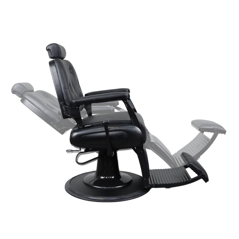 Barber Chair • Luxurious Belmont Black & Matte Black Accents