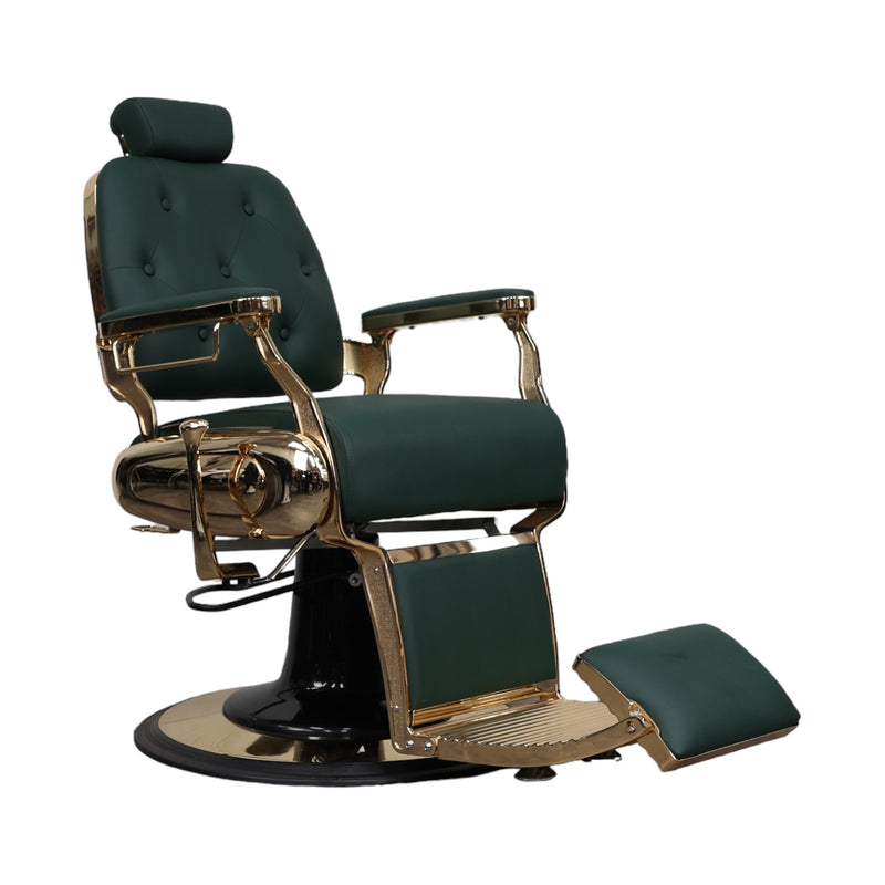 Barber Chair • Vintage Style Black & Shiny Black Accents