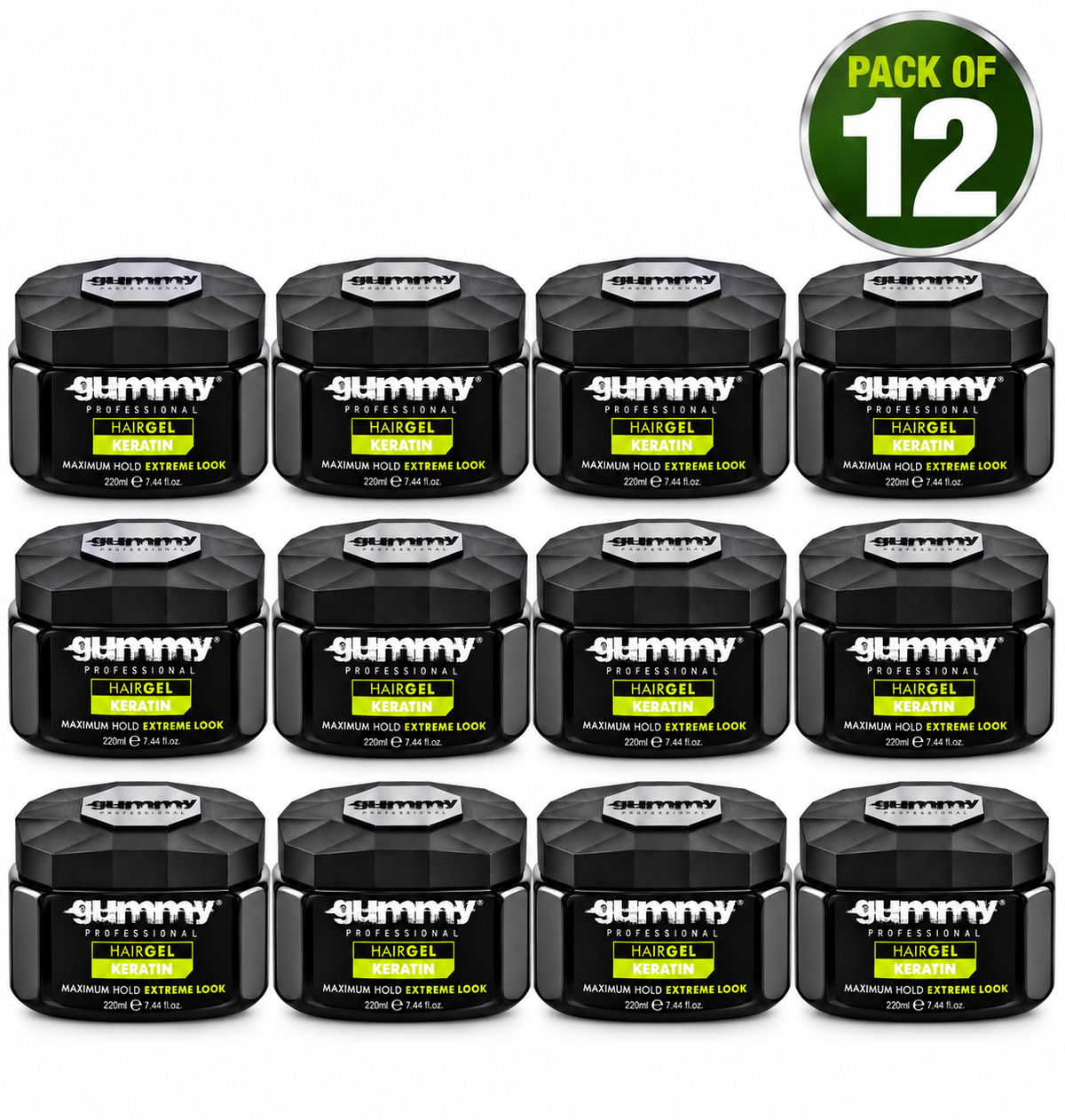 Gummy Professional Hair Gel Keratin 220ml – Maximum Hold Extreme Look Styling Gel