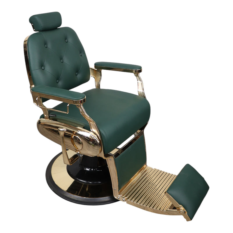 Barber Chair • Vintage Style Black & Shiny Black Accents