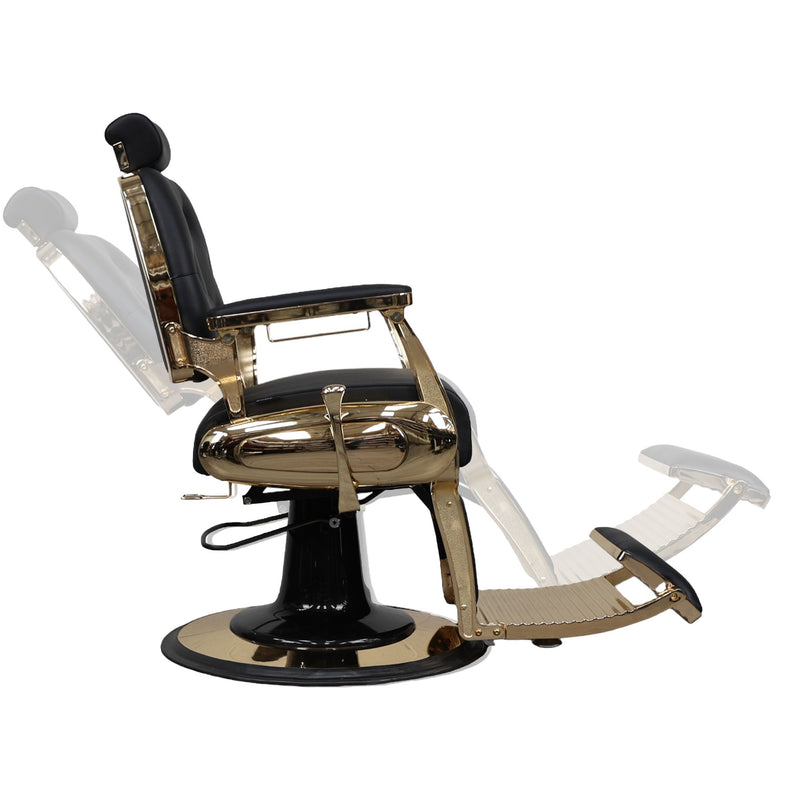 Barber Chair - Vintage Style Black & Chrome Accents