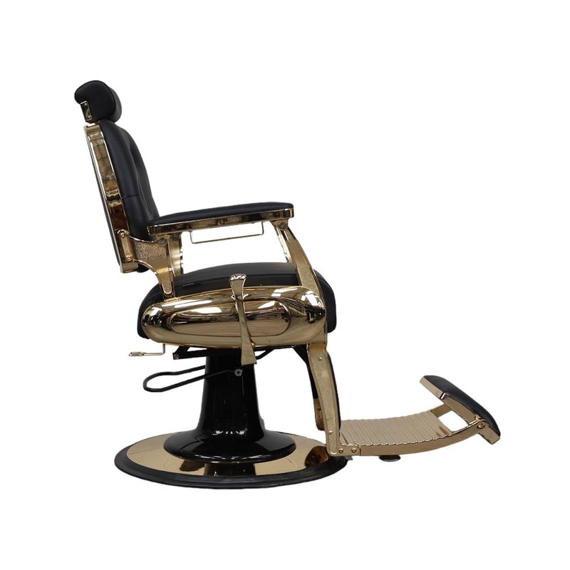 Barber Chair - Vintage Style Black & Chrome Accents