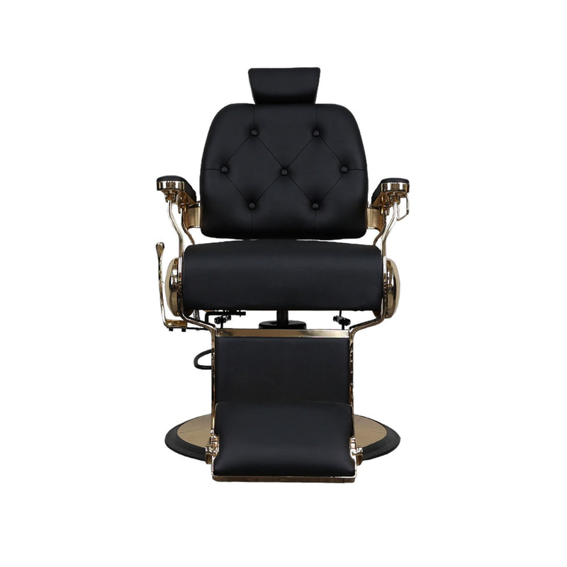 Barber Chair - Vintage Style Black & Chrome Accents