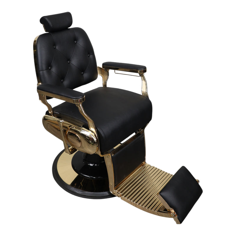 Barber Chair - Vintage Style Black & Chrome Accents