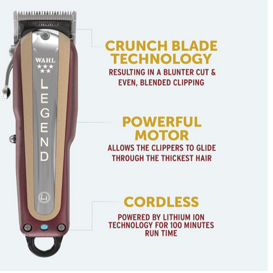 Wahl 5 Star Cordless Legend, Professional Hair Clippers, Pro Haircutting Kit, Adjustable Taper Lever, Crunch Blade, Wedge Blades, Cordless, Barbers Supplies- Next Day Free Delivery