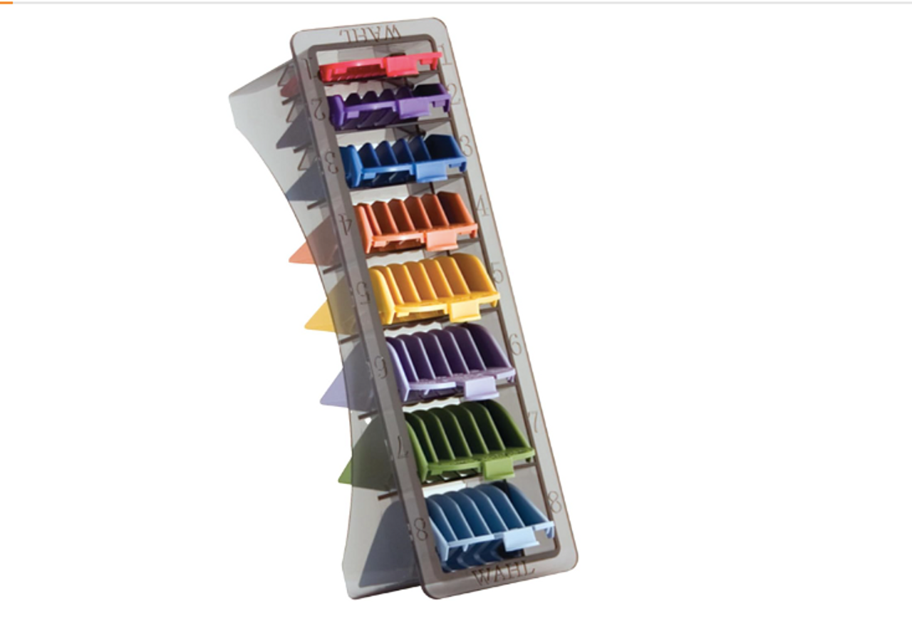 Wahl Colour Coded Plastic Comb Attachments, Combs for Standard Multi Cut Clippers, Durable Plastic Combs, Set of 8, Easy Organisation, Clipper Guide Combs, Additional Cutting Lengths