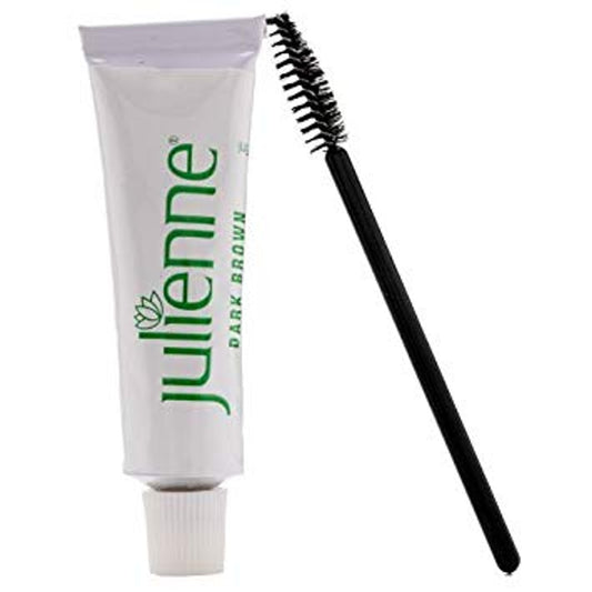 New Julienne Eyelash Eyebrow Tinting Kit Dye Dark Brown 03 Brush Tint Dish Oxidant