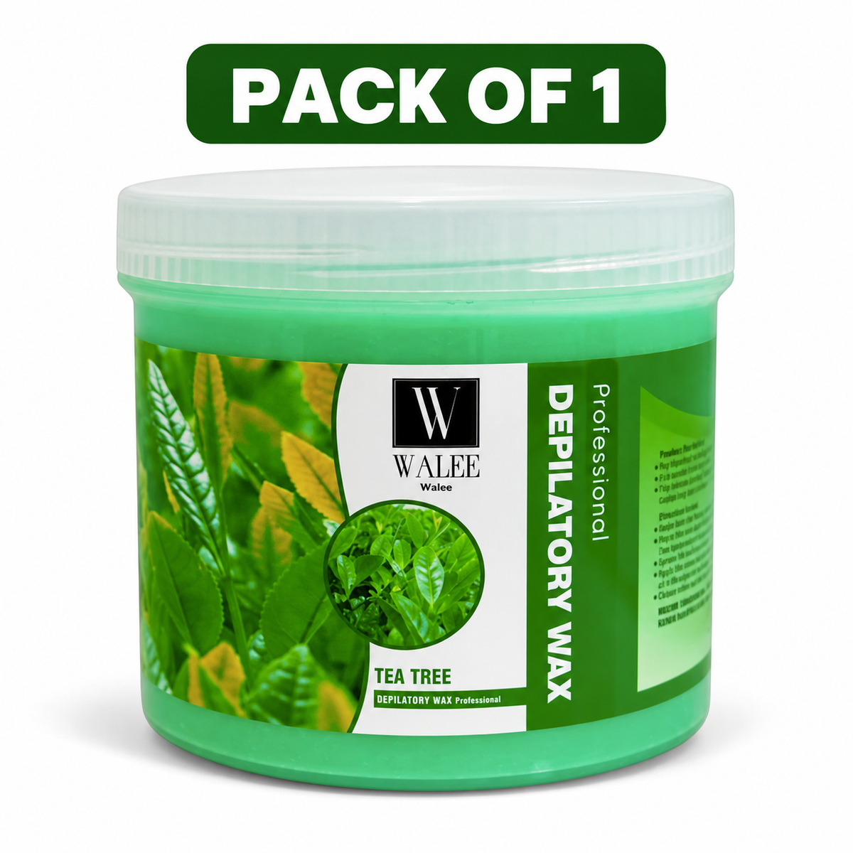 Walee Professional Tea Tree Depilatory Wax – Salon Body Hair Removal Wax 500g
