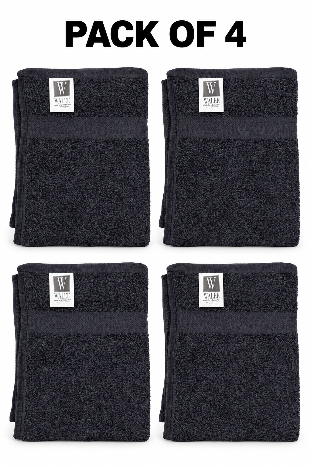 Walee Professional Salon &amp; Barber Towels – Soft, Absorbent and Reusable (Black)