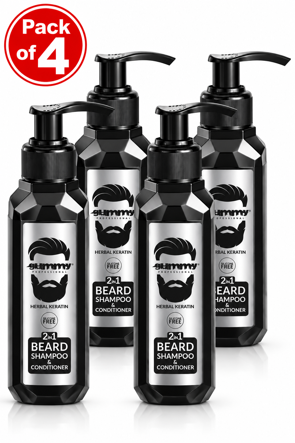 Gummy Professional Herbal Keratin 2-in-1 Beard Shampoo & Conditioner