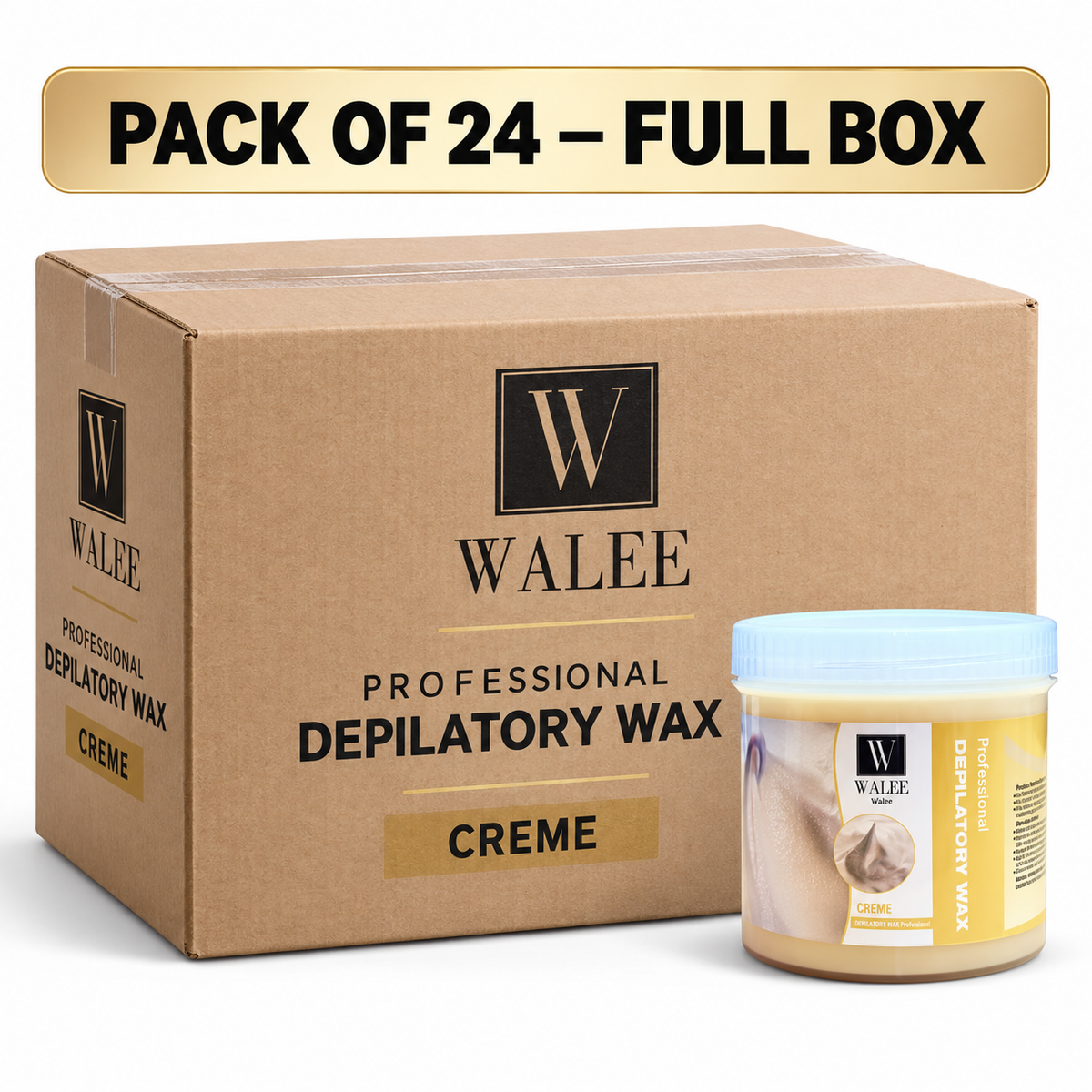 Walee Professional Creme Depilatory Wax – Salon Body Hair Removal Wax 500g